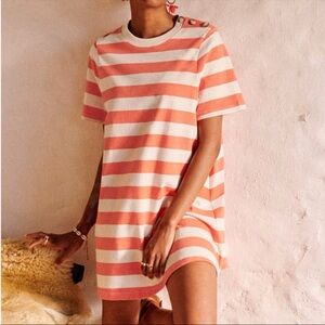 Striped peach and cream T-Shirt Dress